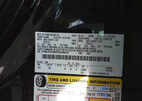 2023 Ford Expedition Limited Max from USA, damaged, VIN 1FMJK2A86PEA48237